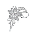 DRAC018 Wholesale Fashion Crystal Flower Brooches Women Rhinestones Brooch Pin