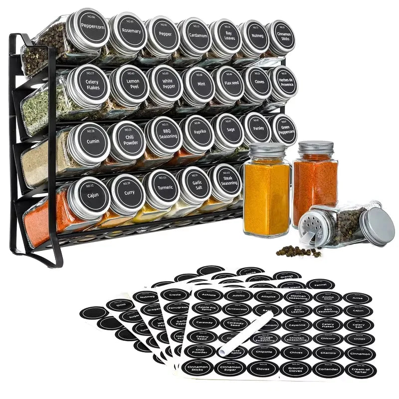 4 Tiers Kitchen Spice Rack Seasoning Jars Organizer Holder Kitchen Door Spices Condiments Rack Home Storage Organization Shelf