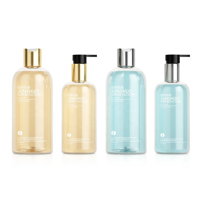 High-grade 500ml Shampoo Bottle PET Round Shoulder Shower Gel Bottle