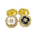 18mm 20mm 23mm Women's Sewing Buttons Metal Alloy Flower Shape Embossed Rhinestones Gemstone Gold Garment Button for blazer