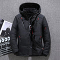 Men's Plus Size Winter Puffer Jacket With Turn-Down Collar and Hood Custom White Duck Down Coat Wholesale for Adults