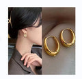 Fashion INS Hot Sale Characteristic Oval Earrings Gold Metal Earring Jewelry Fo Woman and Girl Jewelry