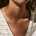 Minimalist Heart Link Chain Necklace for Women 18K Gold Plated Copper Choker Dainty Love Symbol Jewelry for Daily Wear & Gifting