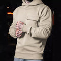 Men's New Fashion Casual Hooded Pullover Sweater Large Size 100% Cotton Printed Pattern Embroidered Patch Pocket Winter Season