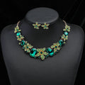Wholesale Exquisite Mix Color Crystal Rhinestone Bridal Jewelry Set Alloy Necklace Earring for Wedding Party Dress Decoration