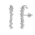 Dylam Wholesale Price 18K Gold Plated 925 Silver Bar Earring Iced Out Fine Jewelry Row Zircon Paved Long Stud Earrings Women MegaBDM