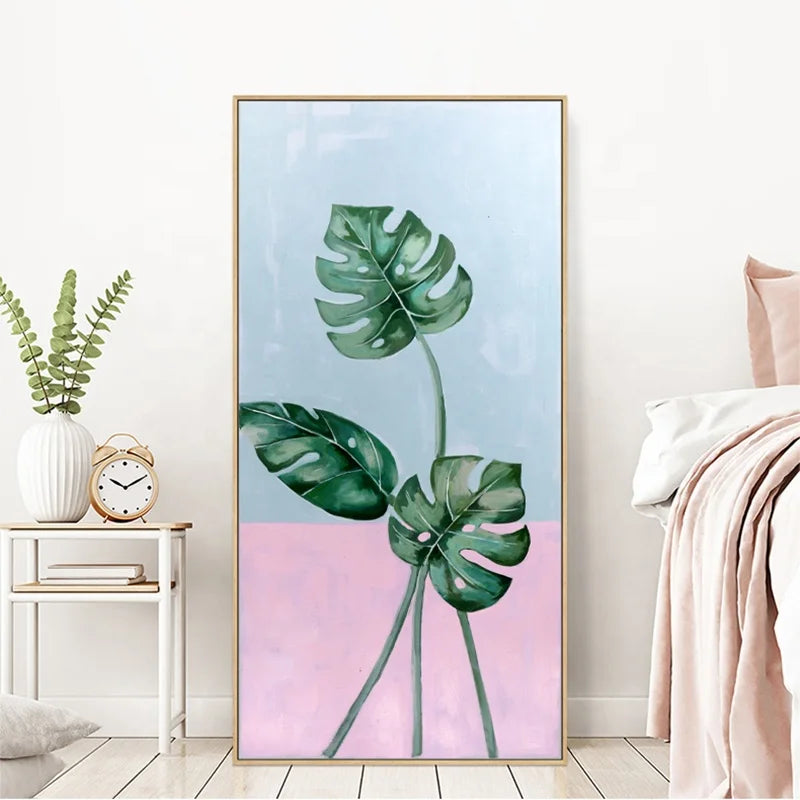 Northern Europe Style Banana Leaf Art 100% Hand Painted Oil Painting on Canvas Wall Decorative Paintings