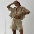 3 Piece Set Cotton Womens Lounge Wear Loungewear Women Sets Loungewear Set