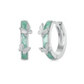 Factory Wholesale 925 Sterling Silver Mint Green Butterfly Ear Buckles Elegant Hoop Earrings for Women Fine Jewelry Gift BSE935