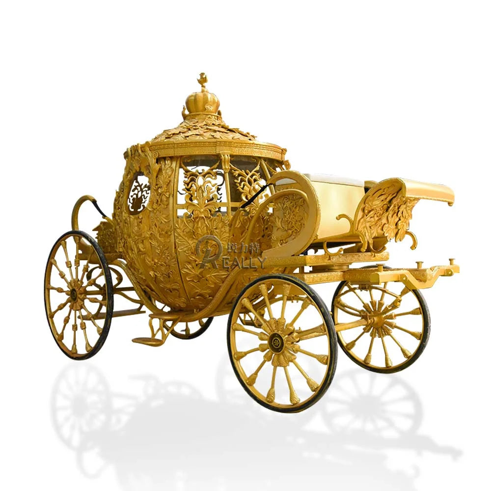 OEM Electric Horse Drawn Carriage Princess for Sale Classic Hollow Cinderella Pumpkin Horse Wedding Carriage