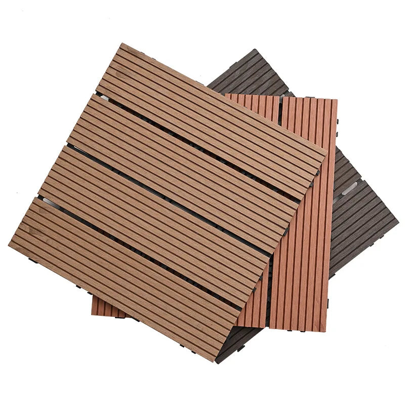 Export WPC Interlocking Decking Tiles with Click System Outdoor Use 12 Slats Design Best Quality