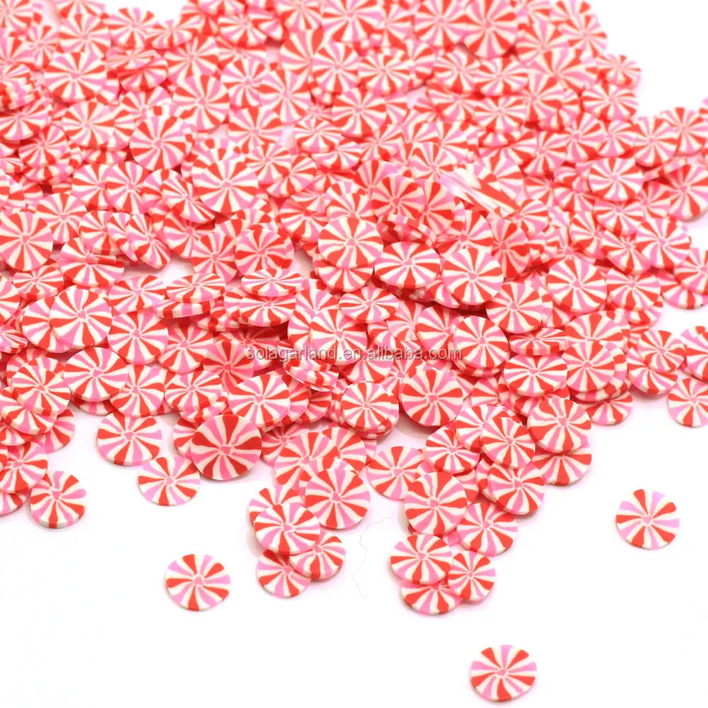 500g Polymer Kawaii Peppermint Polymer Clay Slices Christmas Candy Sweet Clay Sprinkles Christmas Xmas Nail Art Slices Miniat