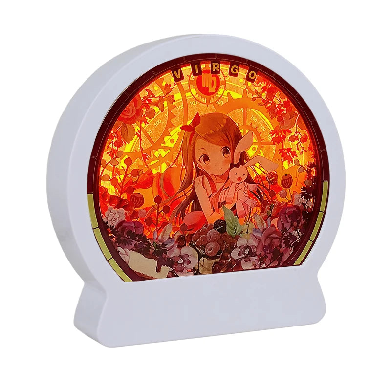 2025 Diy 3D Paper Cut Light Box Plastic Round Photo Frame Art Home Decor Promotional Gift Items for Handcraft Product