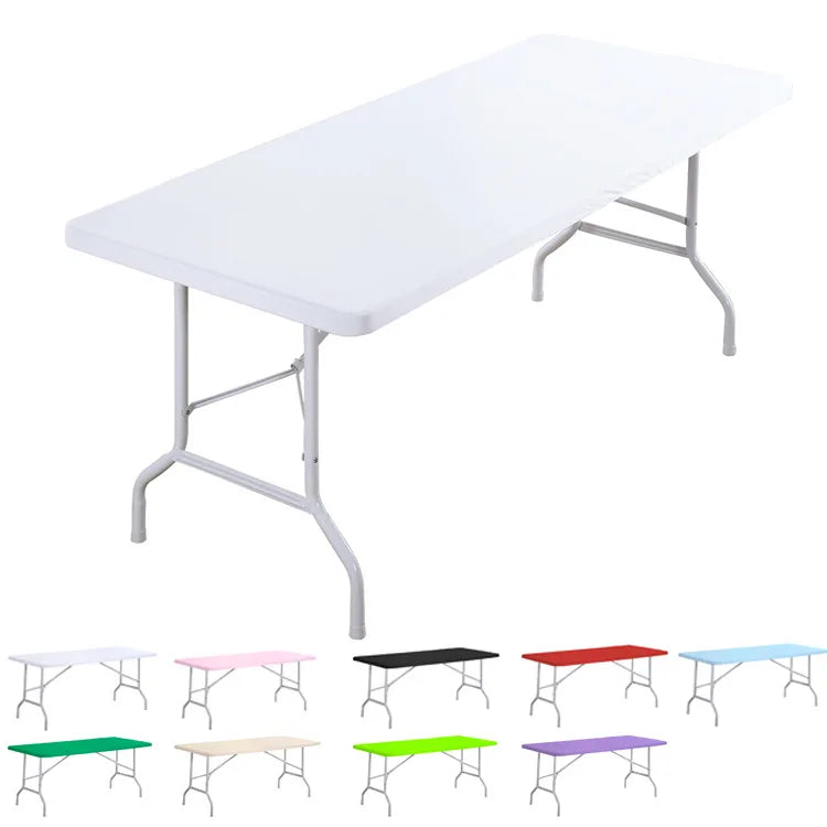 4FT 6FT Outdoor Party Camping Dining Long Stretchable Table Cover Elastic Spandex Tablecloth