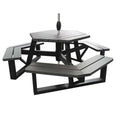 Octagon Commercial Recycled Plastic Wood Picnic Table Outdoor Hardwood Outside Restaurant Large 6 Seater Table Wirh Bench Seat