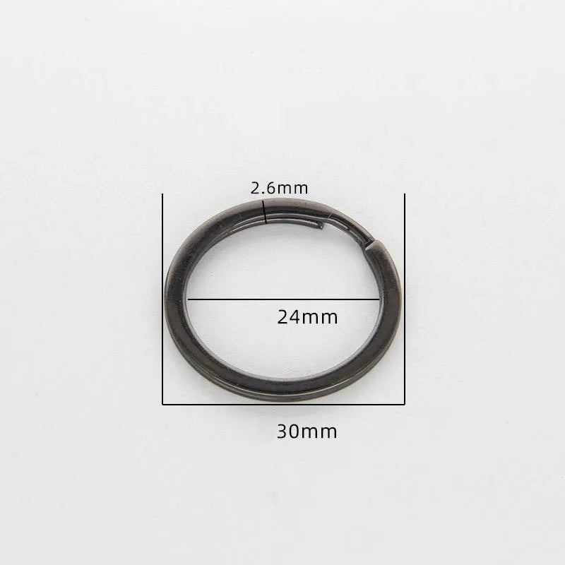 Batch Split Rings/30mm Gun-Black Key Ring/Elastic Ring Key Chain Hook Leather Batch Split Rings
