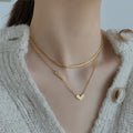 Titanium Steel Design Love Necklace Double Layer Necklace Female IINS Small Brand All-match Clavicle Chain Necklace