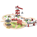 New Wooden Christmas Gift Toy Diy Urban Engineering for Kids Children Electric Train Track Toys Wooden Ramp Game Wooden Railway