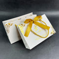 Custom Printed Your Own Logo Paper Bag Packaging Gift Jewelry Sunglasses Craft White Shopping Bags With Ribbon Handles