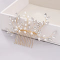 Handmade Wired Pearl Rhinestone Side Hair Comb Bridal Crystal Headwear Headpiece Wedding Hair Accessories