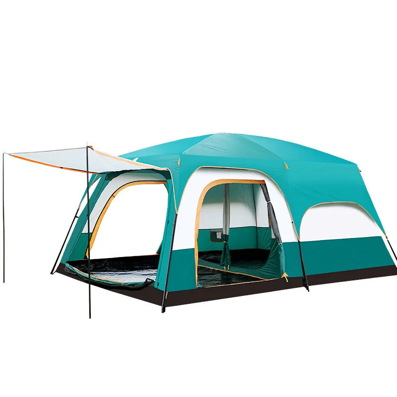 Outdoor Camping 6-10 People 12 Person Two Rooms and One Hall Rainproof Plus Size Double Layer Tent Glamping