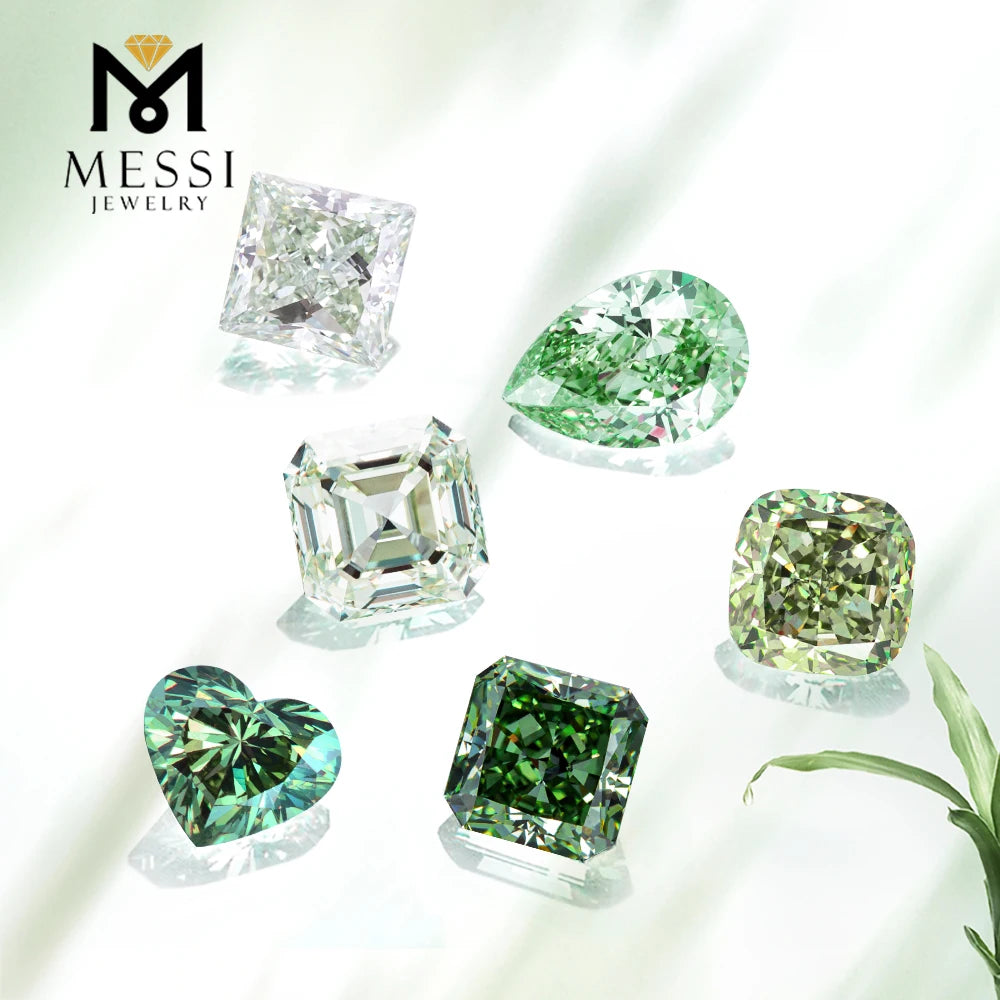 Messi Jewelry IGI Certificate Fancy Intense Green Fancy Vivid Green Fancy Cut HPHT CVD Lab Grown Diamond