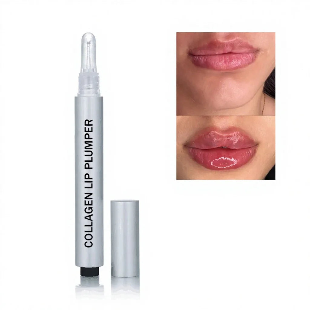 Tingle-free Shine Healthy Vegan Organic Moisturizer Liquid Collagen Polypeptide Volumizer Lip Plumper Custom Logo