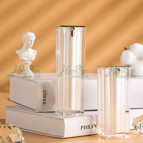 5g-50g 15ml-50ml White Square Luxury Empty Cosmetic Lip Balm Plastic Cream Jar & Bottle Set for Skin Care