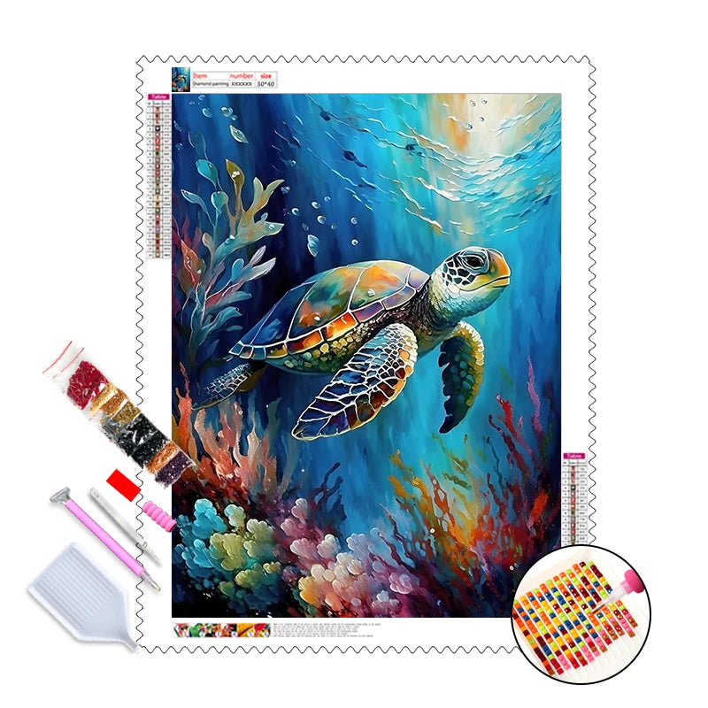 Ocean Theme Diamond Art Animal 5d Full Drill  Diamond Painting Sea Turtle DIY Craft Kit