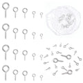 100pcs/bag Small Tiny Mini Eye Pins Eyepins Hooks Eyelets Screw Threaded Gold Clasps Hooks Jewelry Findings for Making DIY