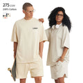 Heavyweight Small Neckline 275 GSM 100% Cotton Oversized OEM Custom Wholesale Over Size Tracksuit Heavyweight T-Shirt