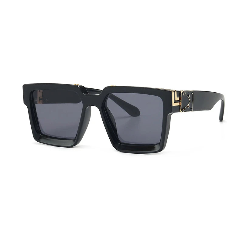 Retro Trend Model Shades Brand Women Thick Rectangle Sunglasses Luxury Square Ladies Men Sun Eyewear