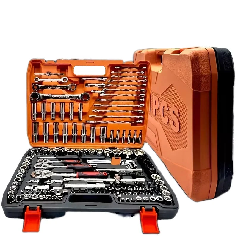 Industrial Grade 151pcs Auto Car Repair Set Cr-V Vehicle Hardware Tools Including Wrench Socket Hand Tools Grinder Hard Case OEM