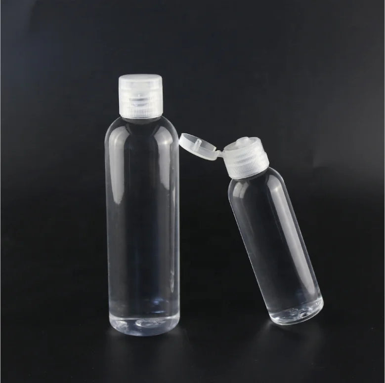 Wholesale 1oz 2oz 4oz 5oz 100ml Transparent Flip Top Cap Pet Bottle PP Flip Lid 120ml Plastic Bottle Flip Top Cap MegaBDM