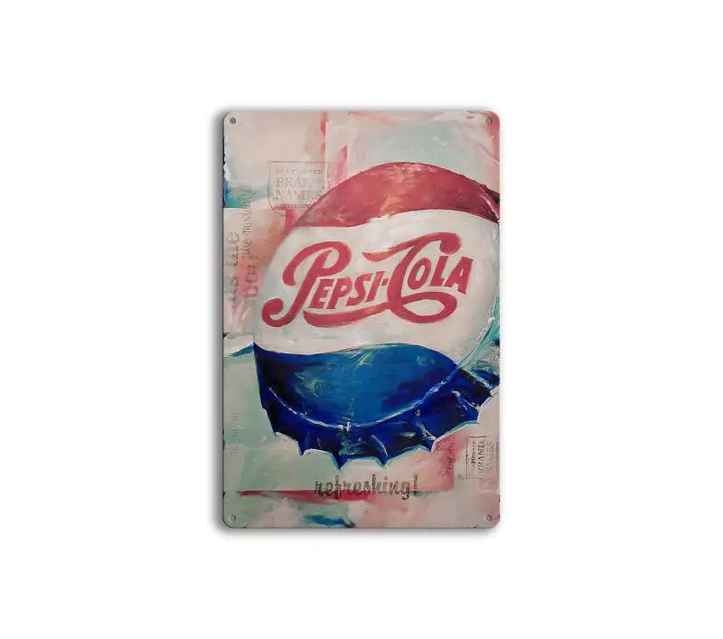 Vintage Painted Metal Tin Signs for Home Decor-Retro Cola Style with Custom Design Digital Printing Rusty Finish