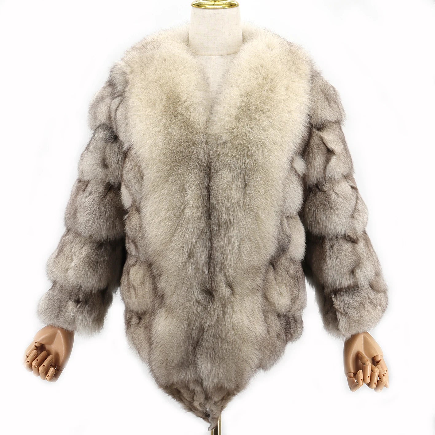 Customizable  Fur  Coat Fox Fur Coats for Women Patchwork Fox Fur