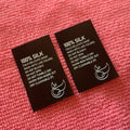 Color Fastness Top Sewing Washing Labeldie Cut Inside Clothing Black Silk Satin Label for Apparel