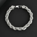 Hip Hop Men's Bracelet New Fashion 10mm Gold Silver Alloy Diamond Twist Multiple Specifications Fashion Chain & Link Bracelets