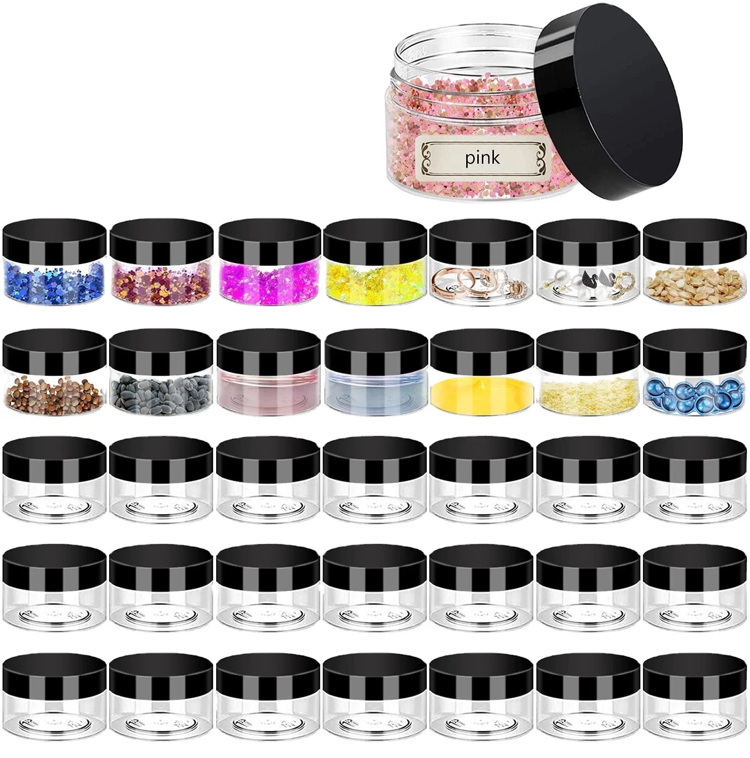 Sample Jar 3g 5g 10g 15g 20g Portable Plastic Cosmetic Empty Jars Eyeshadow Makeup Cream Lip Balm Container Pots