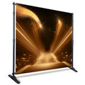 Flexzion 8ft Portable Telescopic Banner Stand Adjustable Photography Background Display Rack Step Repeat Expanding Backdrop