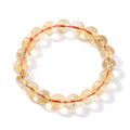 Genuine Natural Gemstone Yellow Crystal Stone Beads Bracelet Stretch Cord Bracelets Jewelry