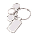 Custom Charms Keychains Sublimation Blank Metal Key Chain with 3 Round Tag