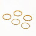Wholesale 18K Gold Plated Stainless Steel Whole Finger Rings Classic Engagement Party Jewelry with Zircon