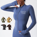 Women's Long Sleeve Zippered Yoga Tops & Jacket Breathable Quick-Drying Fitness Gear for Running Training Sportswear