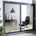 Simple Modern Aluminum Custom Color Black White Frame Tempered Glass Waterproof Steel Glass Door Shandong Office Door Sliding