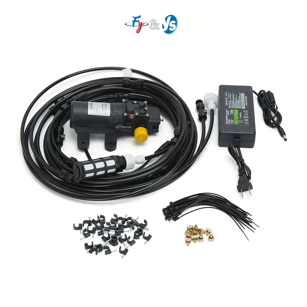 High Quality 12V 6m Fog Mist System with Water Pump Mist Nozzles for Efficient Outdoor Misting Cooling System