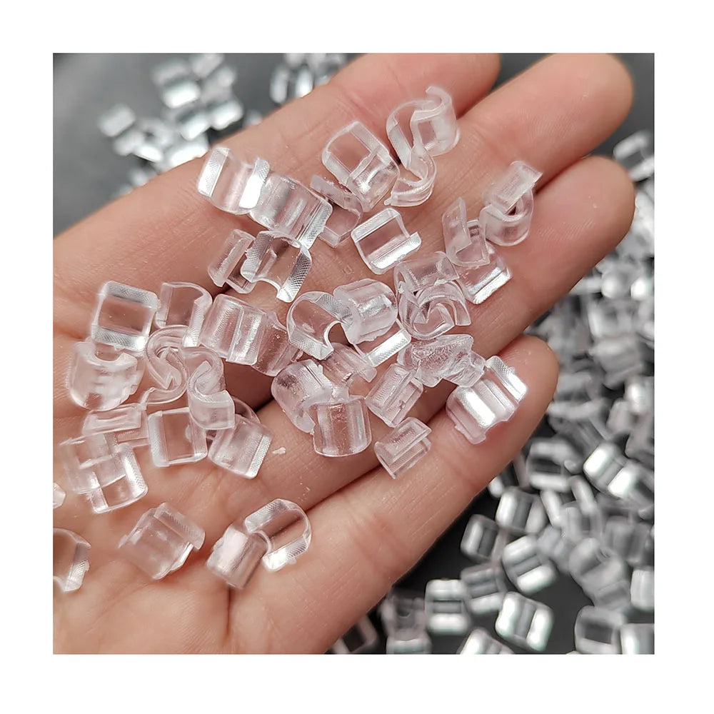 1000pcs C Shape Plastic Hair Ring Buckle Band Base Connector for DIY Rubber Scrunchies Jewelry Making Supplies Parts