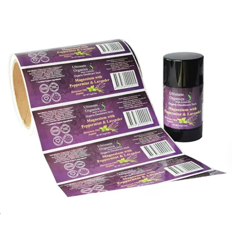 Waterproof Vinyl Adhesive Large Stickers for Cosmetic Skin Care Makeup Digital Printing Gold Foil Label Oil Proof for Perfume
