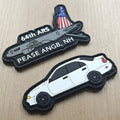 Customized Cartoon Car Model Soft PVC Patch 3d Rubber Patch Iron-On Clothing Labels