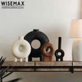 WISEMAX FURNITURE Modern Home Decor Creative Hand Make Tabletop Vase Cheap Irregular Ceramic Vase with Hole